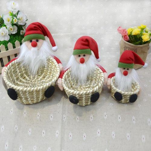 foreign trade original order santa claus holding straw storage creative fashion holiday gifts