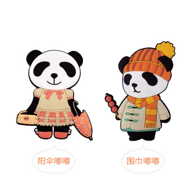 PVC soft cute animal panda color stereo fridge