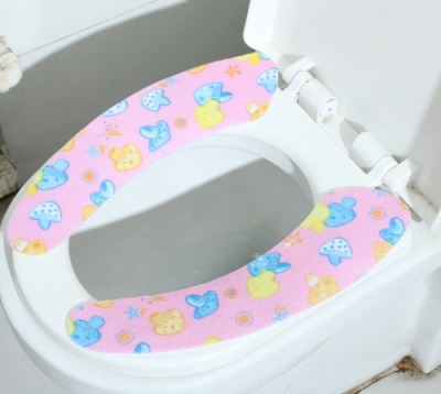 Printed and pasted toilet mat.