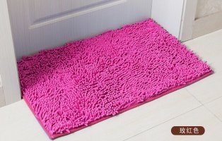 Long Wool Chenille Floor Mat Living Room Bedroom Carpet Washable Bathroom Absorbent Non-Slip Door Mat
