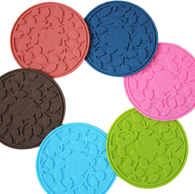 PVC bright color dots are soft soft PVC coaster