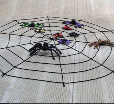 3.6m large spider Web Halloween ghost 1.53.6m thick cotton thread white black spider