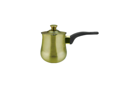 Stainless Steel Crooked Handle Milk Pot Coffee Pot Gold-Plated Bronze Milk Pot Household Milk Pot