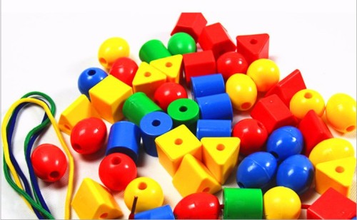 desktop educational toys plastic solid threading small beaded building blocks 350g bag