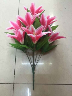 Yiwu manufacturer lily simulation flower household supplies 12 lily