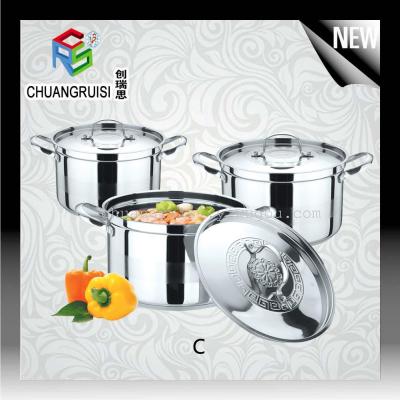 3 pieces of stainless steel 5 sets of the new straight type of pot