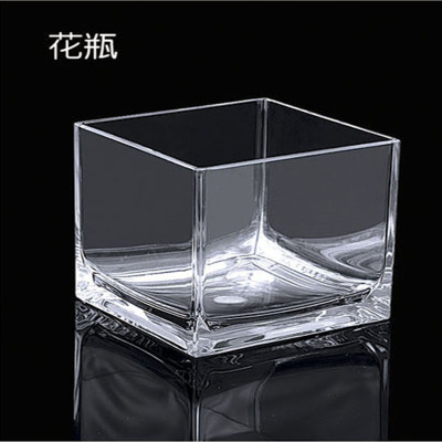 Acrylic hotel products square bottom plastic transparent acrylic vase.