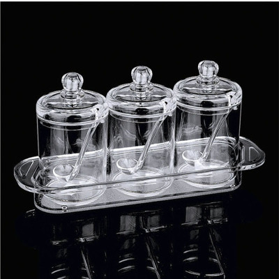 Acrylic Pc Kitchen Spice Bottle Set Transparent Seasoning Containers Sucrier