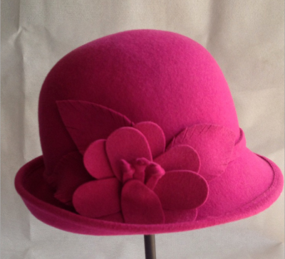 High quality candy color decorative hat pure wool dome curling fashion hat