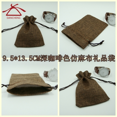 The new medium deep color Coffee linenette nonwoven Tote Gift Bag