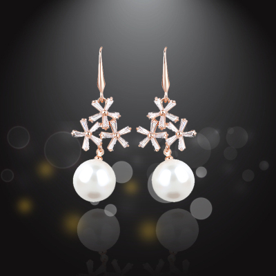 Snowflake zirconium diamond earrings