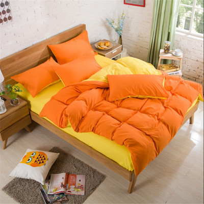 Personalized Four-Piece Solid Color Cotton Three-Piece Bed Sheet Quilt Cover Plain Color Double-Piece