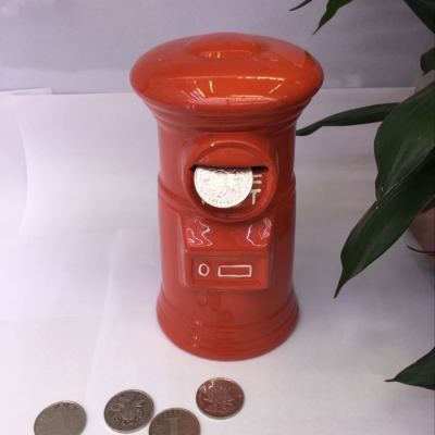 Ceramic mailbox piggy gy bank red wedding gifts home furnishings