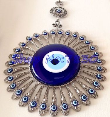  Evil eye wall hanging - evil eye wall decor - blue wall decor - meditation turkish evil eye - good luck kabbalah