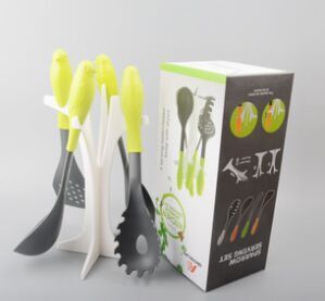 nylon kitchenware non-stick pan green kitchen supplies spoon shovel 6-piece nylon environmental protection tableware