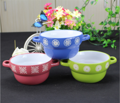Binaural ceramic bowl bubble noodle bowl new creative personality products style color diversity