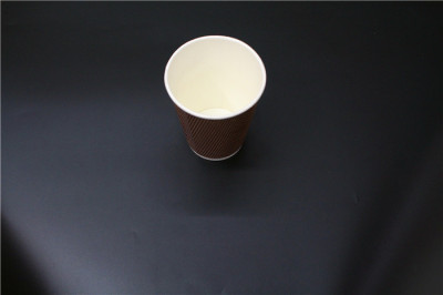 8 Oz Brown Pattern Double-Layer Corrugated Paper Cup