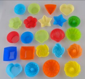 silicone muffin cup multi-color heart-shaped round silicone cake mold pudding jelly mold