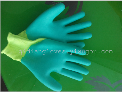 Nylon 13 needle latex foam protective gloves