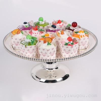 High foot round metal cake fruit food bead point 36CM flat bottom