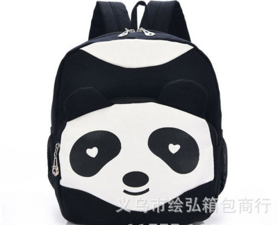 Korean cartoon panda canvas school children shoulder bag 2015 kindergarten bag printing