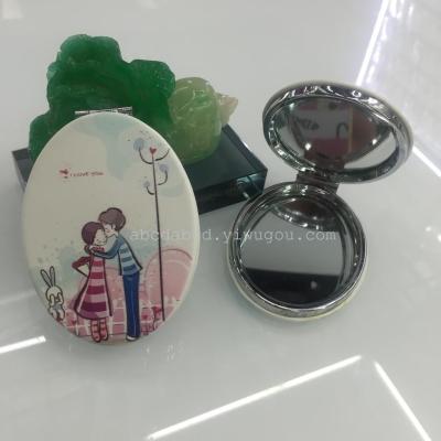 PU double side folding mirror advertising gift mirror