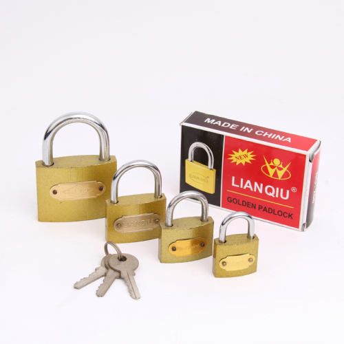 lianqiu thin pull light golden padlock 20-60mm anti-rust anti-theft golden simple time-limited promotion