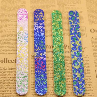 EVA flower ribbon glitter nail file Manicure printing polishing sand bar and nail file