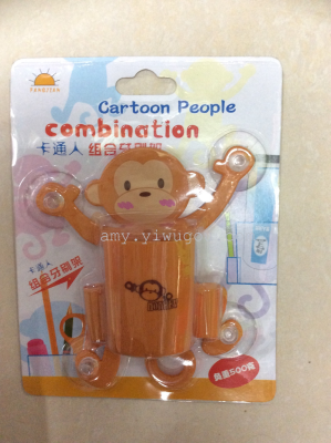 Cute and creative monkey toothbrush holder a strong suction cup toothbrush toothbrush box