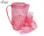 Stylish transparent colored flowers drinking ware teapot 4 cup jug milk fruit juice set CY-5791