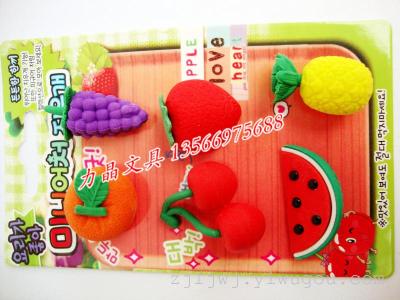 The other fruit fruit sets strawberry grape cherry watermelon pineapple orange card installed with suction eraser