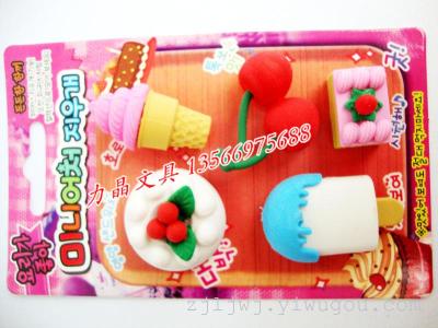 Simulation of other food nutrition package cake ice-cream eraser suction card installed