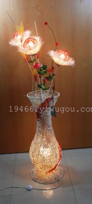 Direct manufacturers round floral leaves rattan vase Sanqiu floor living room bedroom light bulbs.