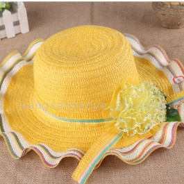 Female color Woven Straw beach cap summer tourism floral hat 