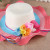 Color woven straw hat flowers summer travel cap Beach Hat female style 