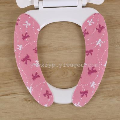 Cotton printing paste type toilet sticker Repeat used washable toilet mat 