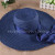 New type female solid color bow cap large brimmed straw hat  Beach ribbon hat
