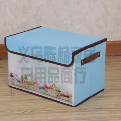 Non-woven printing storage box rural wind storage box folding storage box cy-12