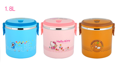 Stainless Steel Children's Lunch Box Insulated Food Grid Bear Hello Kitty Shape Lunch Box