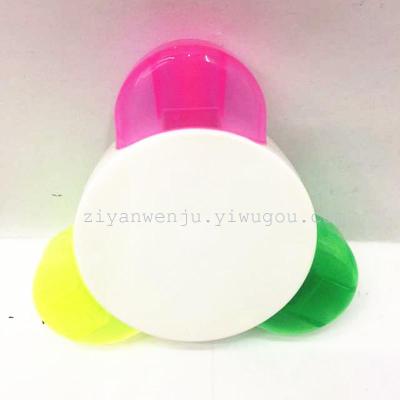 3 color flower shaped fluorescent pen gift pen