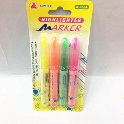 A-208A color fluorescent pen key marker pen