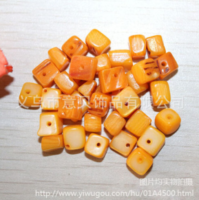 [YiBei Coral] Natural shell freshwater shellfish 8*8mm rules stone jewelry accessories wholesale