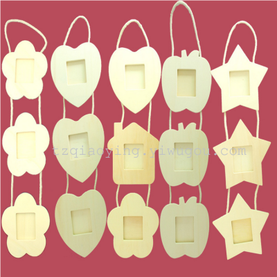 [Photo] children's hand hanging wooden triple DIY accessories white embryo photo