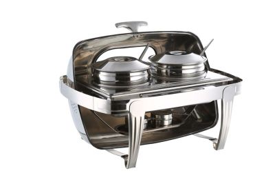 Stainless Steel Visual Dining Stove Hotel Banquet Buffet Stove Full Flip Alcohol Stove