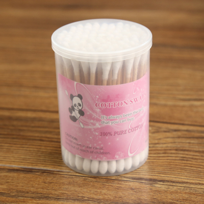 Small round plastic cotton swabs in 100 PCS
