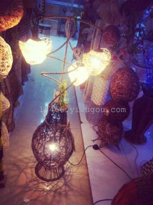 Direct manufacturers of modern garden gold rattan vase lamp felicitous wish of making money for room lamp rattan lamp