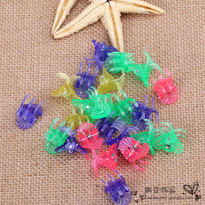 Color plastic small hairpin clip hair grasping translucent mix color