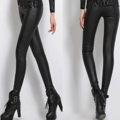 Luxury fashion new imitation leather pants plus magnesium matte velvet Leggings