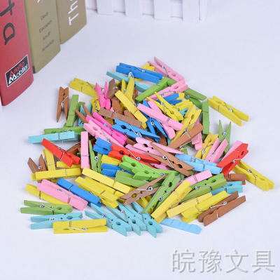 4.8cm color / mono Mini wooden clip clip DIY logs a packet of 50