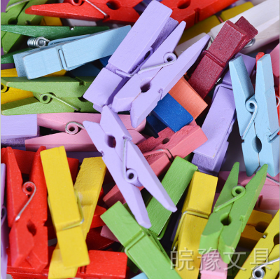 3.5cm color wood clip DIY Mini wooden photo clip a packet of 50